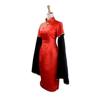 вокалоид шляпаsune Miku красного атласа Cheongsam косплей костюм