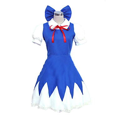 косплей костюм вдохновлен Touhou Project воплощение Scarlet Devil Cirno