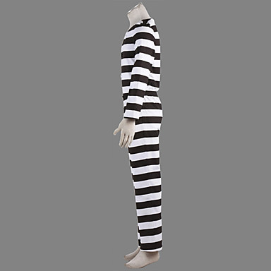 Lucky Dog Заключенный Черный костюм и White Stripes мужская