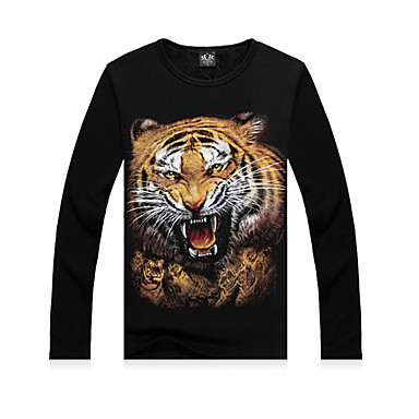 Ожесточенные Тигр шаблон Черный хлопок Мужские Карвал Толстовка