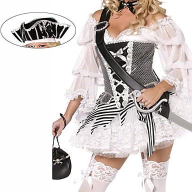 Хэллоуин Пиратская Черный Spndex Костюм женский