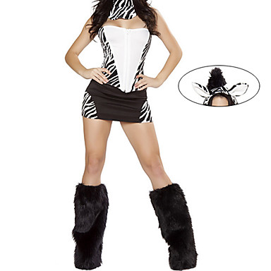 Хэллоуин Furry ноги теплые Zebr Костюм женский