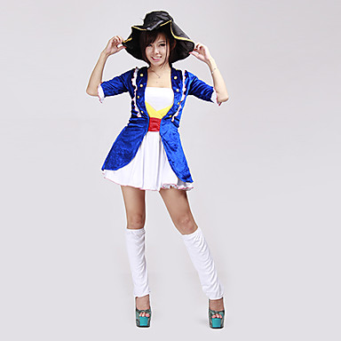 Pretty Cure Синий и белый полиэстер Пиратская форма (3 шт)