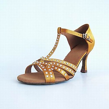 настроенных женщин атласа T-Strap латинские / бальным танцам производительность обуви (больше цветов)