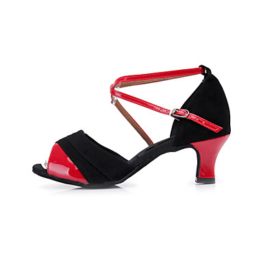 Женская мода искусственной кожи и замши верхняя танцевальная обувь