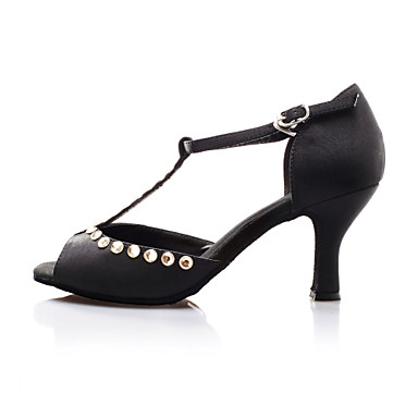 Женская Атласные Верхняя горный хрусталь Декор Т ремень Бальные танцевальная обувь Dandals