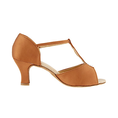 Атласная T-Strap латинский / бальных танцев женские