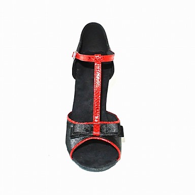 Индивидуальные Женские атласные T-Strap латинский / бальные танцы Обувь с пряжкой (больше цветов)