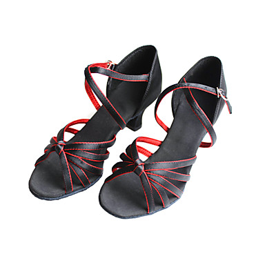 Женские атласные танцы Обувь для латинских / бальных Сандалии