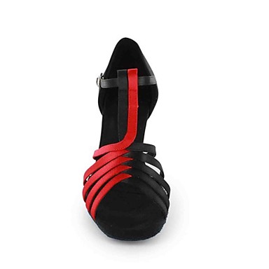 Индивидуальные Женская атласная T-Strap латинский / Бальные танцы туфли с пряжкой