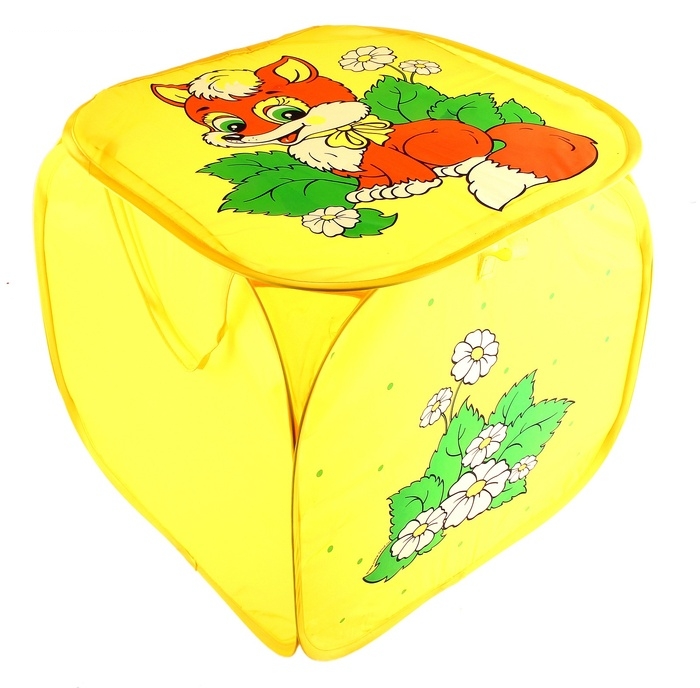 Корзина для игрушек Лисенок с ручками и крышкой