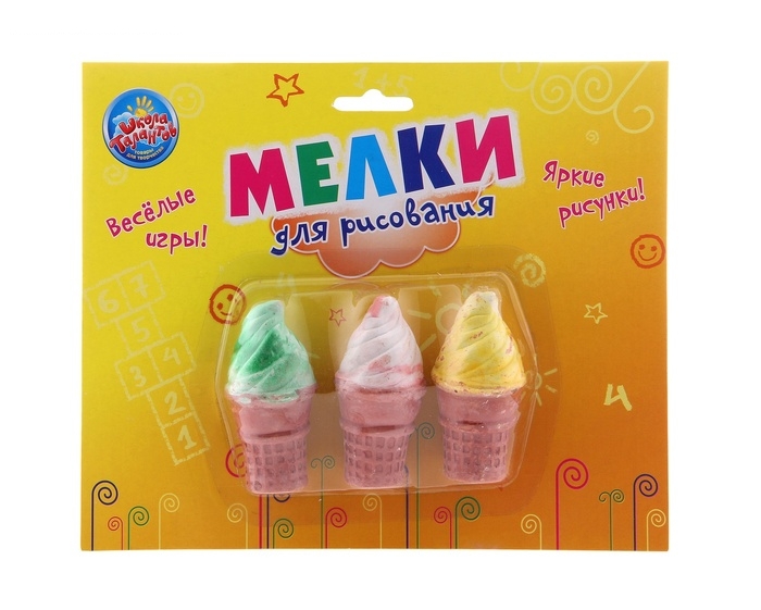 Мелки для рисования Мороженки, набор 3 цвета