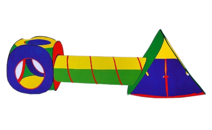 Палатка детская игровая с лабиринтом Геометрические фигуры51*65*53