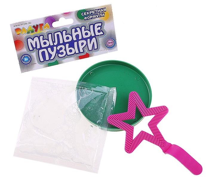 Большие мыльные пузыри Звездочка в зеркальном пакете 50 мл, цвета МИКС