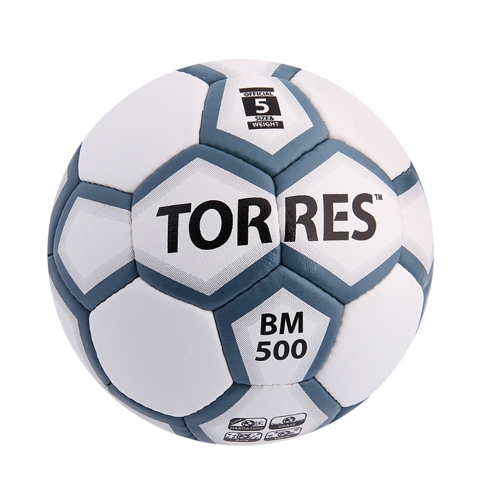 Мяч футбольный TORRES BM 500, р.5, бело-серо-серебристый