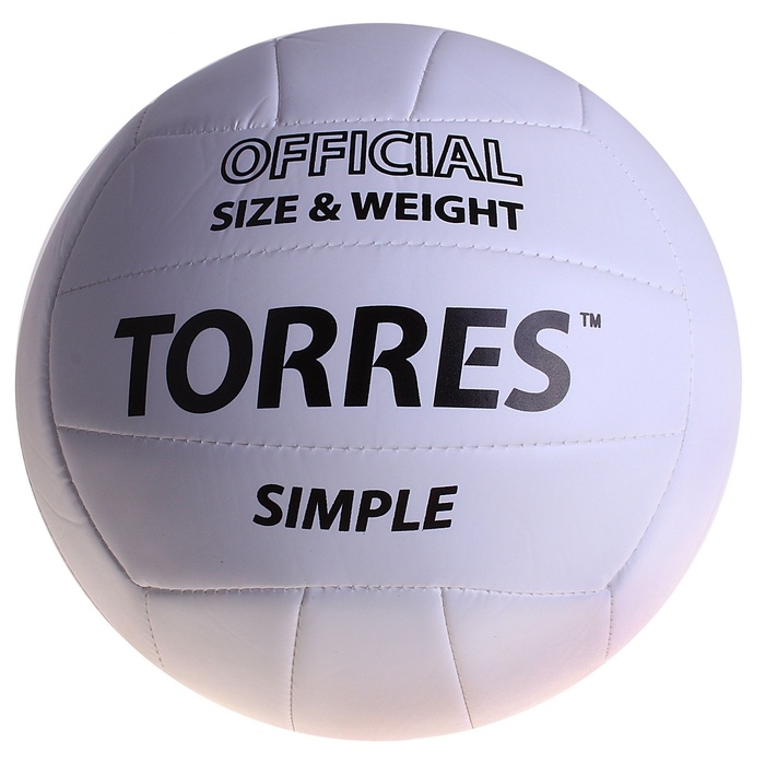 Мяч волейбольный TORRES Simple размер 5, бело-черный