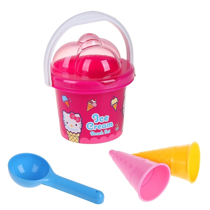 Набор песочный Hello Kitty Мороженое: ведерко, 2 формочки, совок