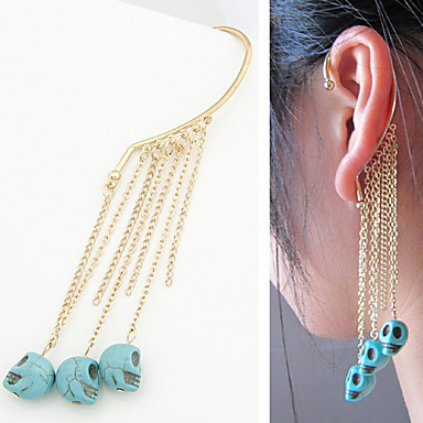 Скелет головы кисточкой серьги сплава