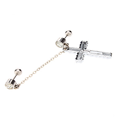 Иисус Крест серьги с бриллиантами пирсинг