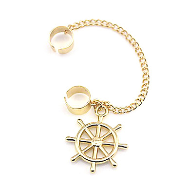 (1 пара) Мода (Круглый Drop) многоцветный сплав клипы серьги (золото)