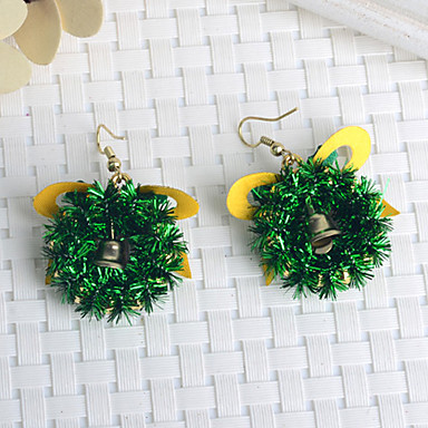 Рождественская травы кольца позолоченные серьги ткани