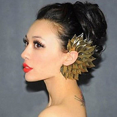 Мода Корея-Стиль Листья тумак уха (1 пара) (золото, серебро)