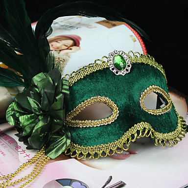 Делюкс Цветочный перо Mardi Gras маски