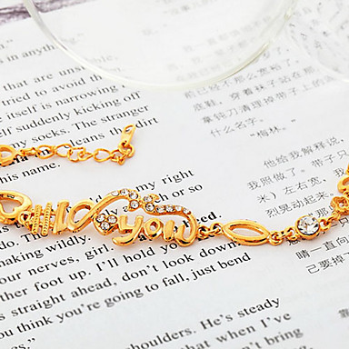 Я ЛЮБЛЮ ТЕБЯ Письма 18K позолоченный Симпатичные браслеты Bangle для женщин ювелирные изделия высокого качества Заявление