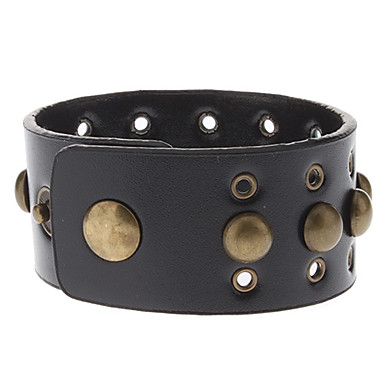 Жесткая ногтей Кожа  Пара Bracelace с заклепками