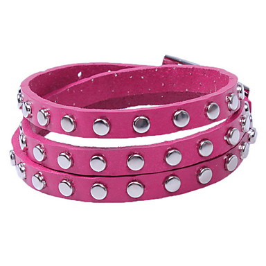 Многослойные Теплые заклепки кожаный браслет (разных цветов)