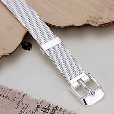 Мода 6.3cm Мужская Серебряный медный плетеный & ссылка браслет (1 шт)