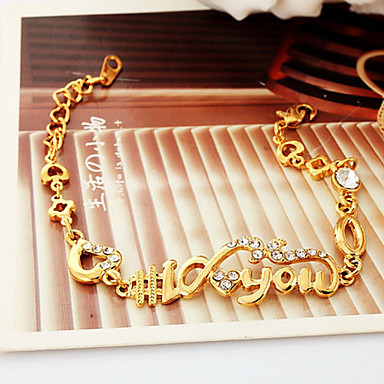 Я ЛЮБЛЮ ТЕБЯ Письма 18K позолоченный Симпатичные браслеты Bangle для женщин ювелирные изделия высокого качества Заявление