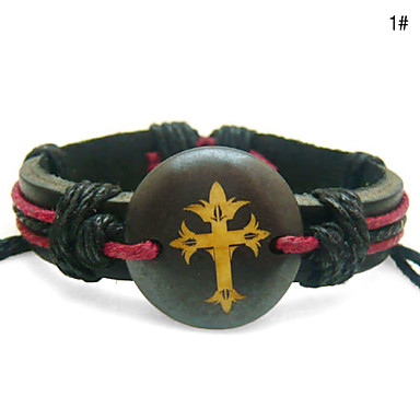 Корова кости крест-накрест кожаный браслет