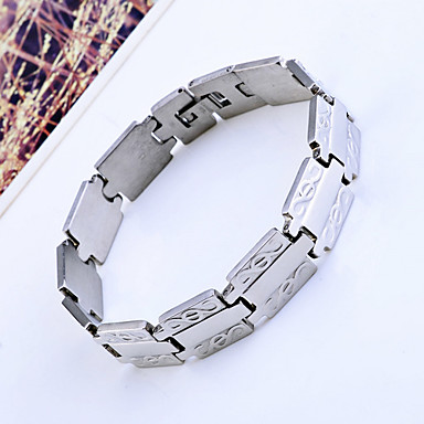 Lureme Мужская декоративный узор титана стальной браслет