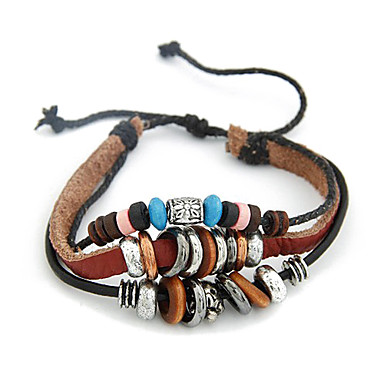 Европейский стиль Многослойные Кожаный браслет