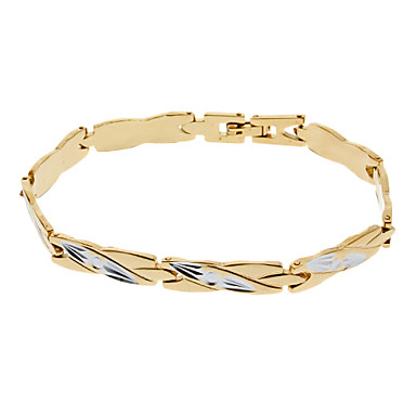 Мужская Золотой браслет серебряный Двухместный матирования Цвет № 120