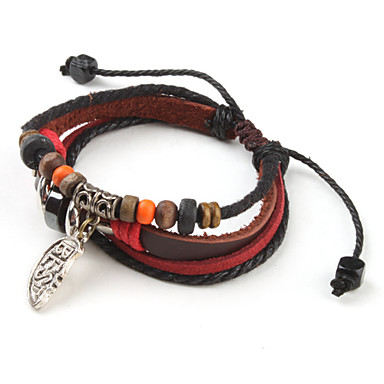 Лучшие многослойные Vintage браслет ткани и кожи