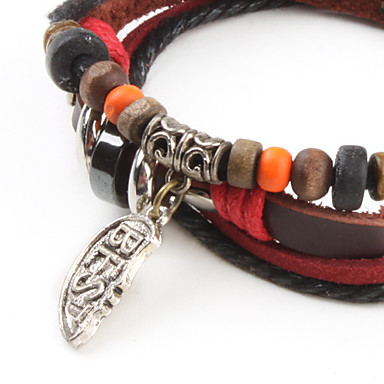 Лучшие многослойные Vintage браслет ткани и кожи