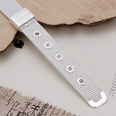 Мода 6.3cm Мужская Серебряный медный плетеный & ссылка браслет (1 шт)