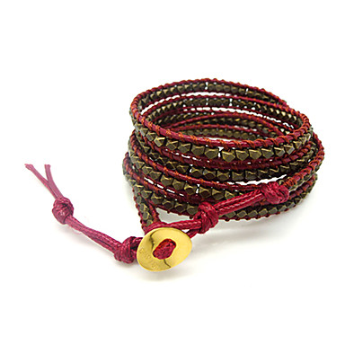 Стиль Vintage Дружба Ткачество кожаный браслет обруча С камнями (CLJ-B-328)