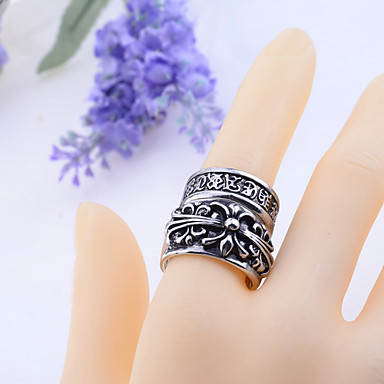 Lureme nk Стиль Chrome Сердце крест кольцо Set
