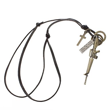 M16 Gun Корова кожа Ожерелье