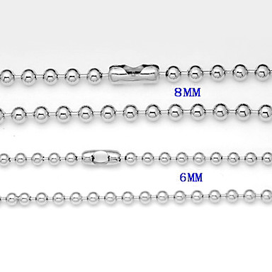 Мода Серебряный титана стали ожерелье цепь (длина: 1м, ширина: 8 мм) (1 шт)