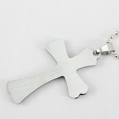 Титан Двухместный Cross Blue ожерелье