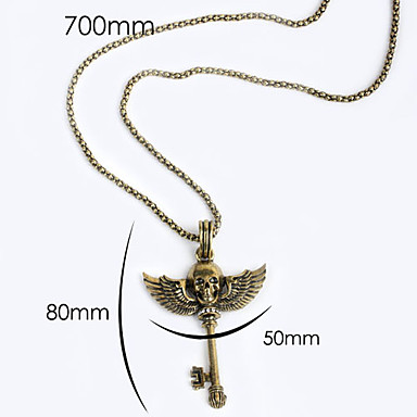 Античная медь черепа Rhinestone ожерелье KL09