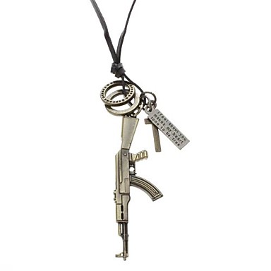 AK47 Gun Корова кожа Ожерелье
