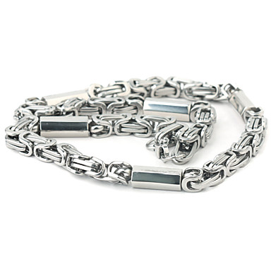 Мужские титановые стали ожерелье серебряные Paperclic