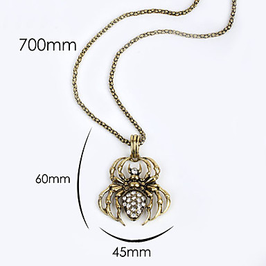 Античная медь черепа Rhinestone ожерелье KL08
