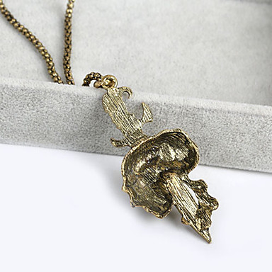 Античная медь черепа Rhinestone ожерелье KL11