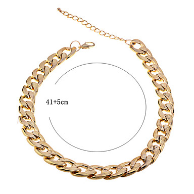 Lureme Позолоченные мужские 1.5cm Широкое ожерелье